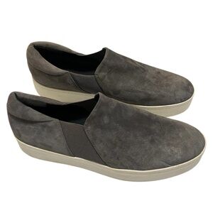 Vince Grey Suede Platform Warren Slip Ons